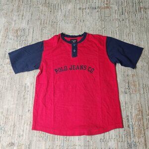 Polo Jeans T-Shirt, Red and Blue, Size L